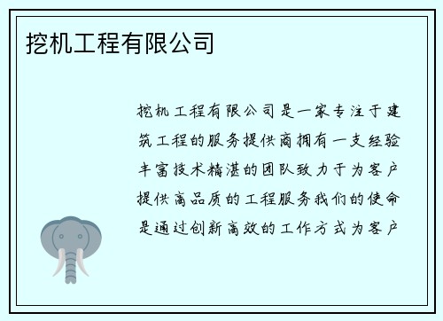 挖机工程有限公司